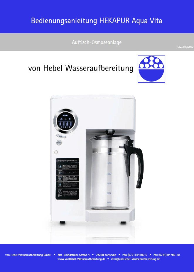 HEKAPUR Aqua Vita 180 Umkehrosmoseanlage