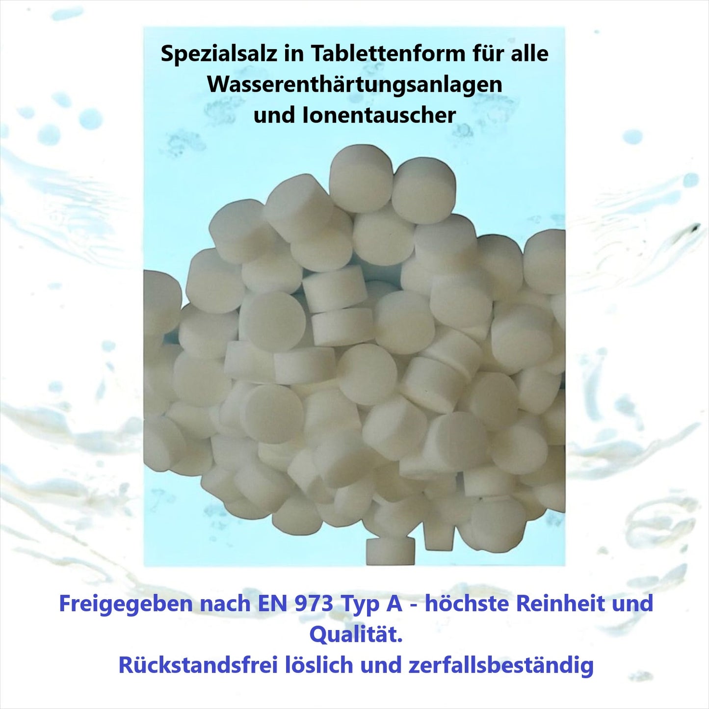 5 Säcke a 25kg Regeneriersalz (125kg) - Spezialsalz für Ionentauscher, Enthärtung, Entkalkung